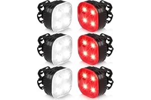 Bike Lights Set, 3 Pack Rechargeable Super Bright Bicycle Lights Front and Back, 4+ Mode LED Headlight & Taillight, IPX4 Wate