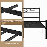Yaheetech 5ft King Bed Frame Cloud Headboard Metal Slats 32cm Under-bed Black view 9