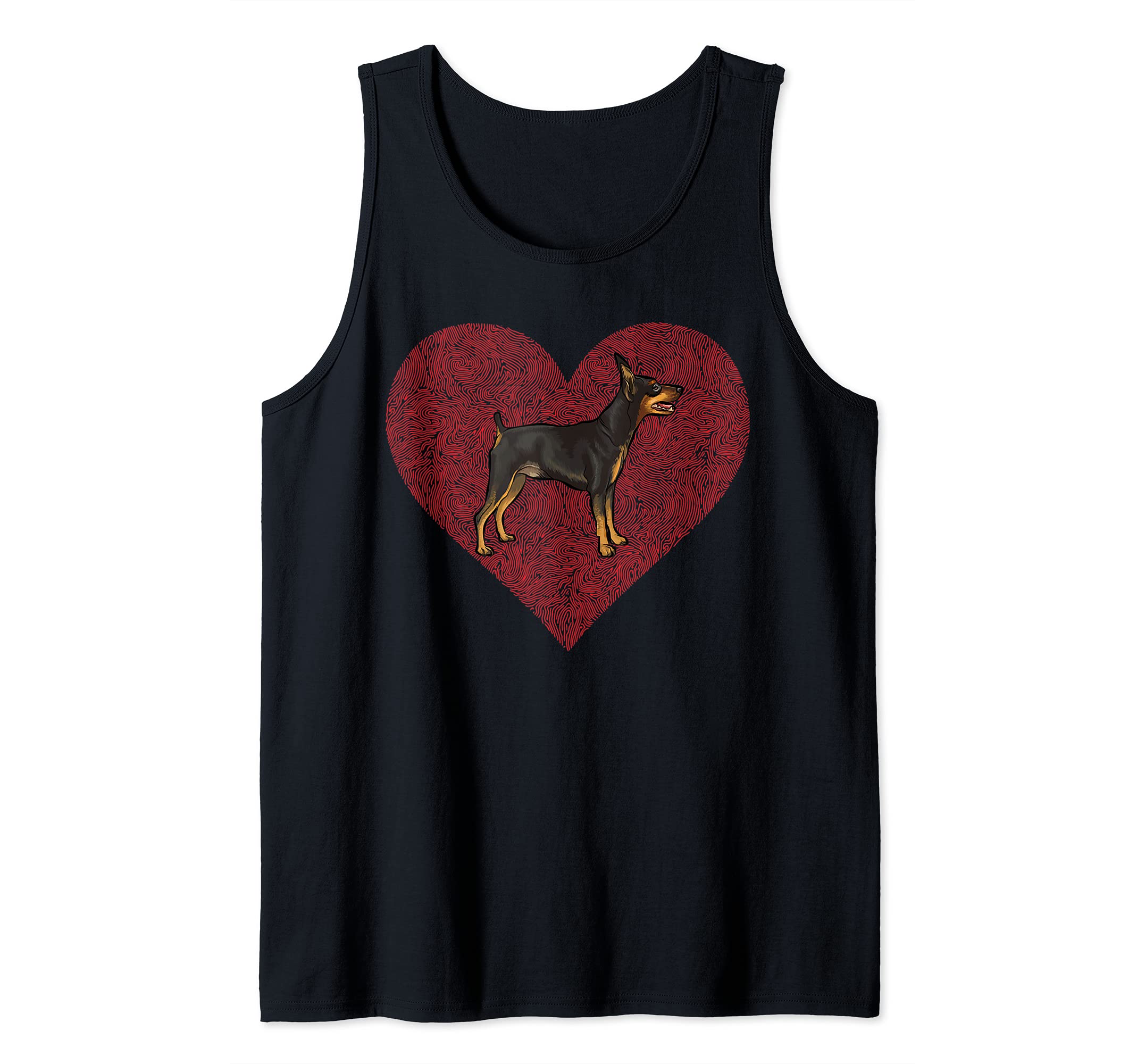 Miniature Pinscher Valentines Day Dog Love Fingerprint Tank Top