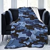 Perinsto Navy Camouflage Throw Blanket Ultra Soft Warm All Season Military Camo Decorative Fleece Blankets for Bed Chair Car Sofa Couch Bedroom 50"X40"