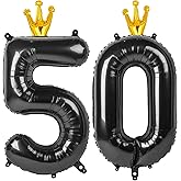 Black Number 50 Balloon 40 inch, 50 Number Balloon, 50th Black Birthday Decorations, 50 Year Old Girl Boy Party Suppliers