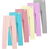 Chicduo 6 Pack Girls Leggings Multipack Girls Soft Comfortable Leggings Kids Basic Full Length Stretchy Pants