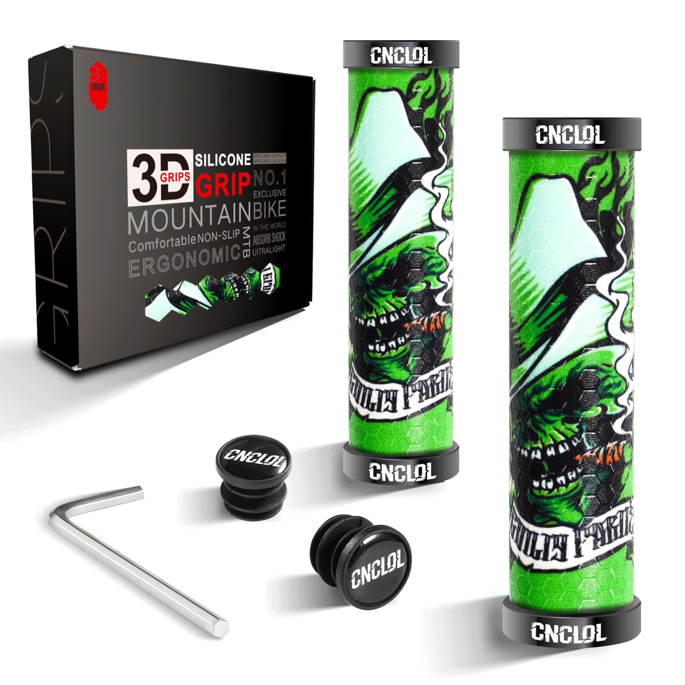 CNCLOL Mountain Bike Grips,MTB Handlebar Grips In Silicone,Bike Handle grips For BMX/Bicycle/Child/Childrens/Kids Cycle Bike grips.