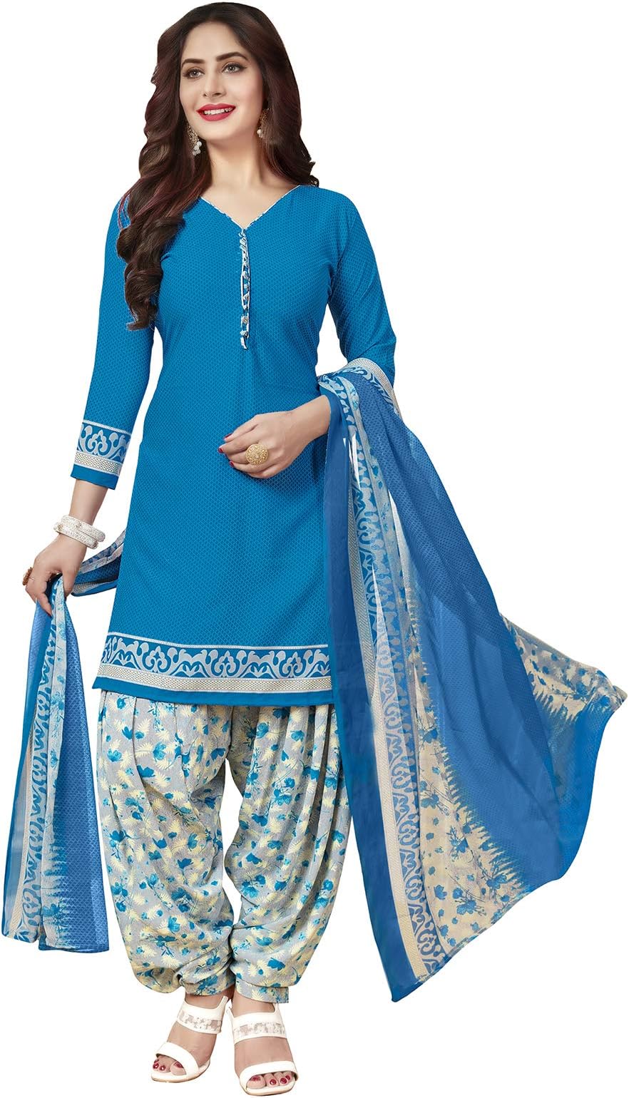 Women's Crepe/Synthetic Patiala Dress Material GSSIWEDM6060