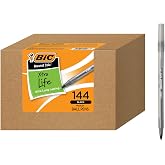 BIC Round Stic Xtra Life Ballpoint Pen, Ultra Long Lasting and Consistent Performance, 144-Count in Black Ink