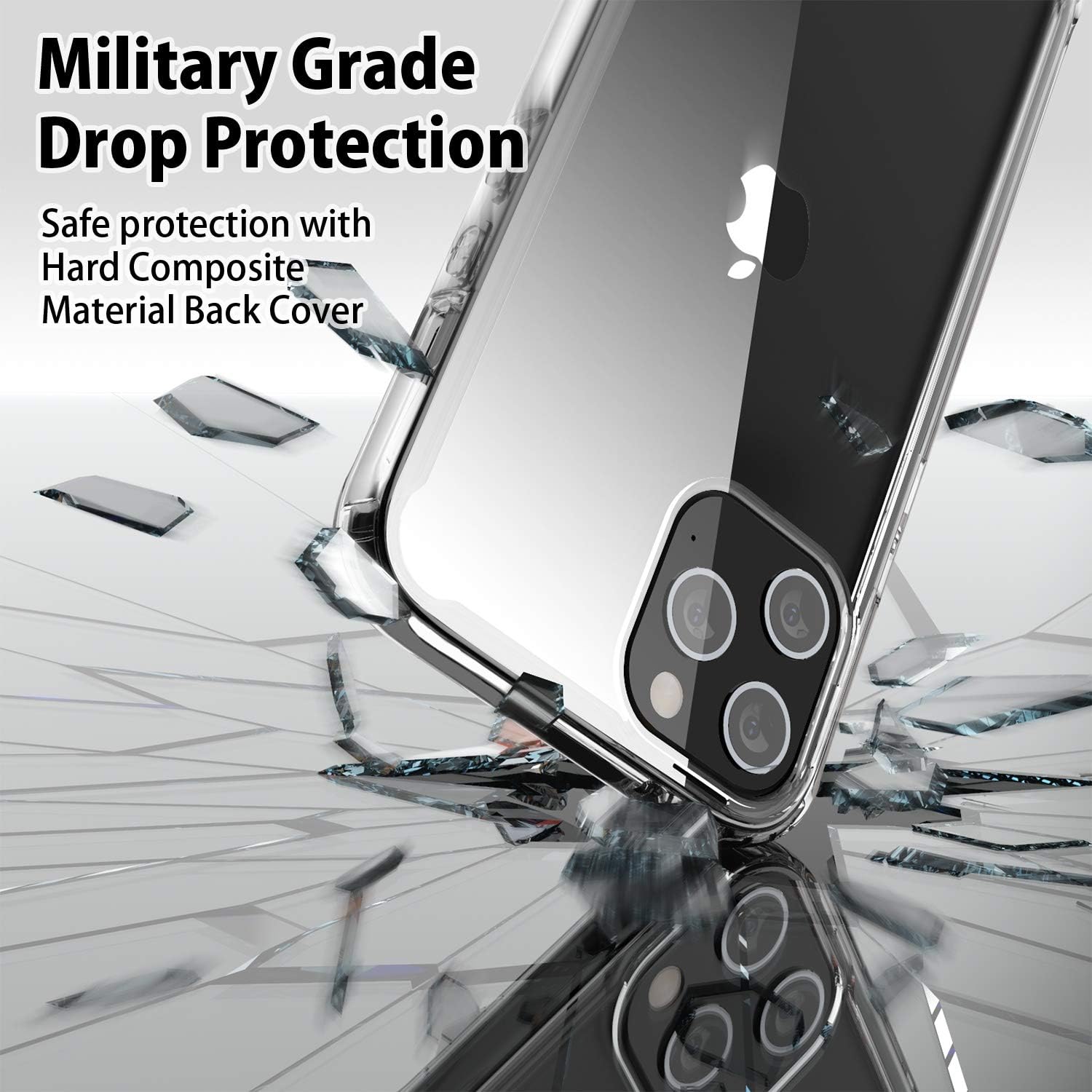 Temdan for iPhone 12 Case/iPhone 12 Pro Case 6.1" [Drop Protection] [Shock-Absorbing Corners] Acrylic Case for iPhone 12/iPhone 12 Pro 2020 6.1inch – Clear