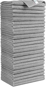 AIDEA Microfibre Cleaning Cloths 24 Pack 30x30 cm Grey Non-Linting