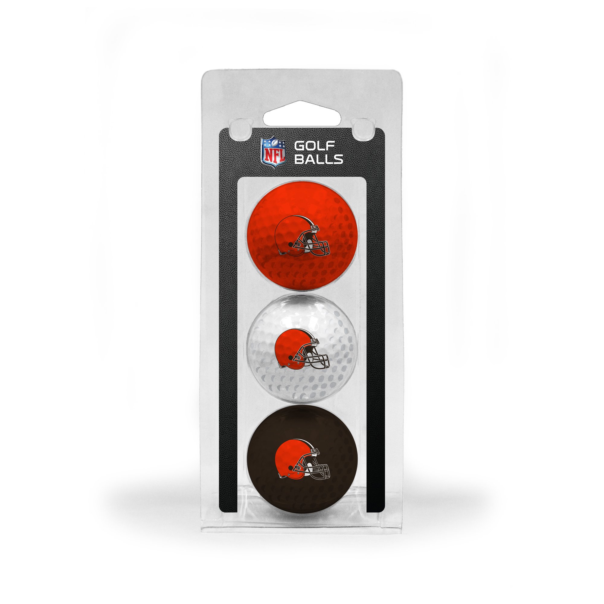 Team Golf NFL Cleveland Browns 3 Golf Ball Pack Regulation Size Golf Balls, 3 Pack, Full Color Durable Team Imprint