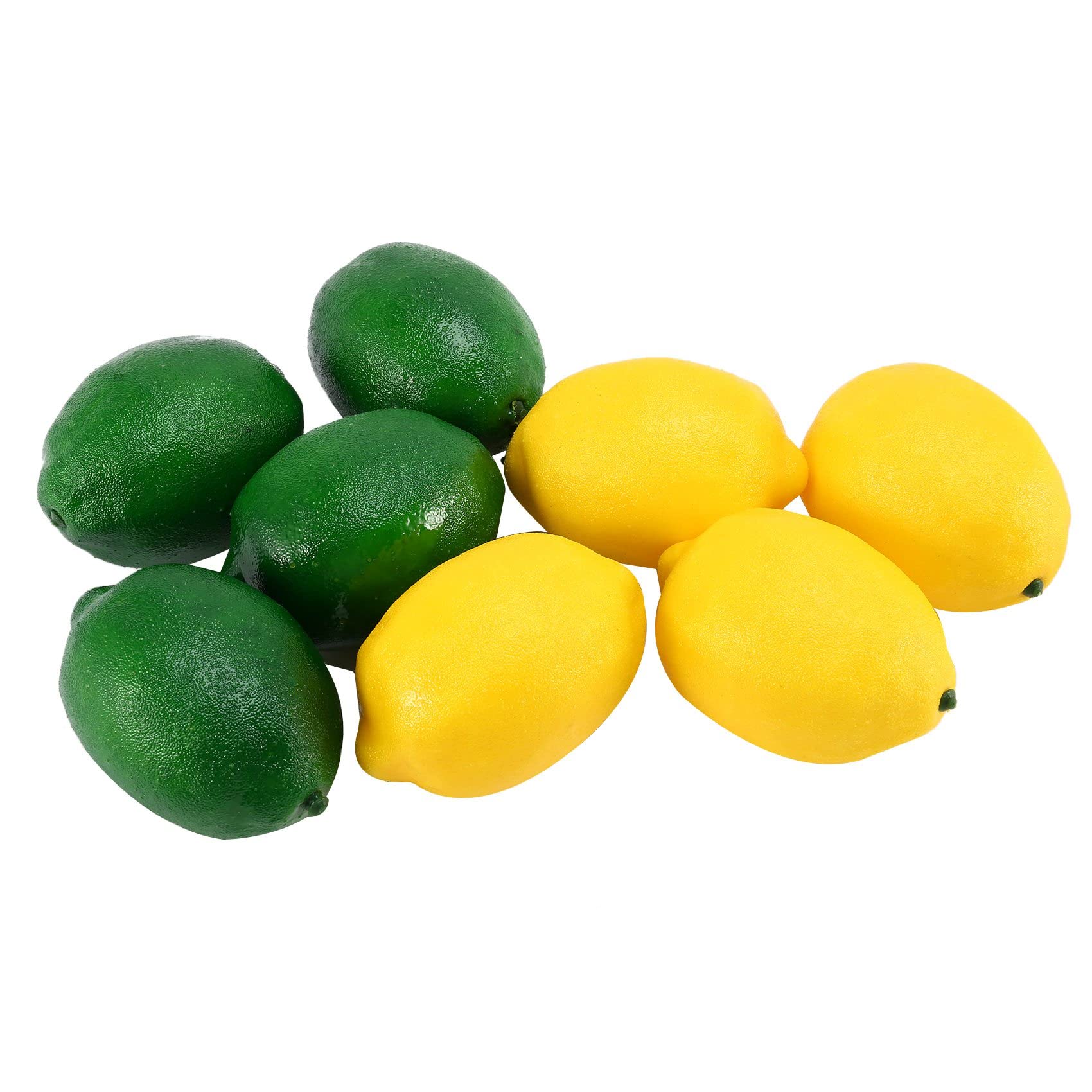 Kopinma Artificial Lemon Lifelike Fruit for Vase Filler, Home Kitchen, Decoration and Photo Props, 8 Pcs in Yellow and Green