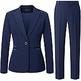 Women's 2 Piece Suit One Button Dressy Blazer Pants Suit Set Business Casual Outfits