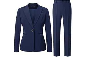 KULSTYL Women's 2 Piece Suit One Button Dressy Blazer Pants Suit Set Business Casual Outfits