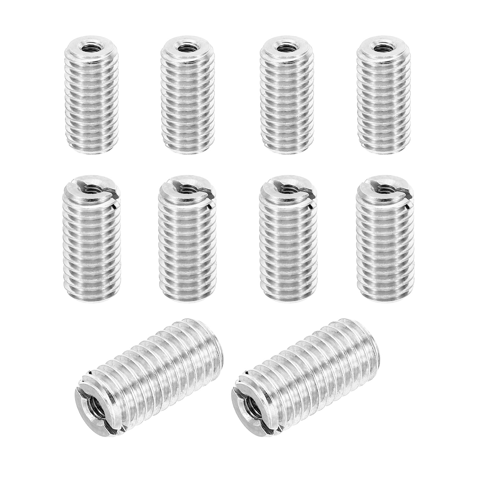 PATIKIL Thread Adapters Sleeve Reducing Nut, 10 Pcs M10x M4x20mm Male to Female Repair Insert Nut Screw Reducer Conversion Stainless Steel Fastener, Silver Tone