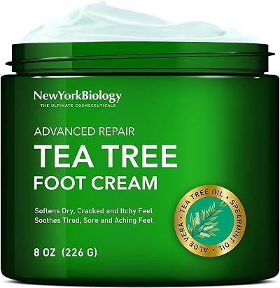 New York Biology Tea Tree Foot Cream 226 g for Dry Feet & Athletes Foot