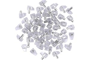 5 mm Clear Shelf Support Pegs 120 Pcs Cabinet Clips Holder Plastic Bookcase Self-Locking Pins for Kitchen Furniture Book Shel