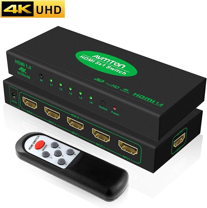 Distribution HDMI Switch 4k Hdmi Splitter,AVMTON HDMI Switcher 3 Port