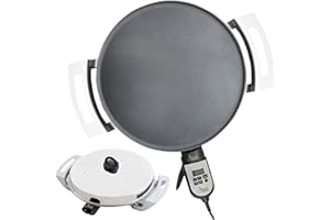 Addis Griddle (Mitad/Mogogo) –16 inch Digital Electric Griddle for Injera, Lefse, Pancake – Even Heat Distribution, Chill, X-