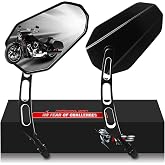 MZS Motorcycle Mirrors Black, M8 Motorbike Rear View Mirror Side Accessories Hollow Rod Arrow Compatible with Sportster Road King Street Glide Electra Dyna Softail Ultra Vrod