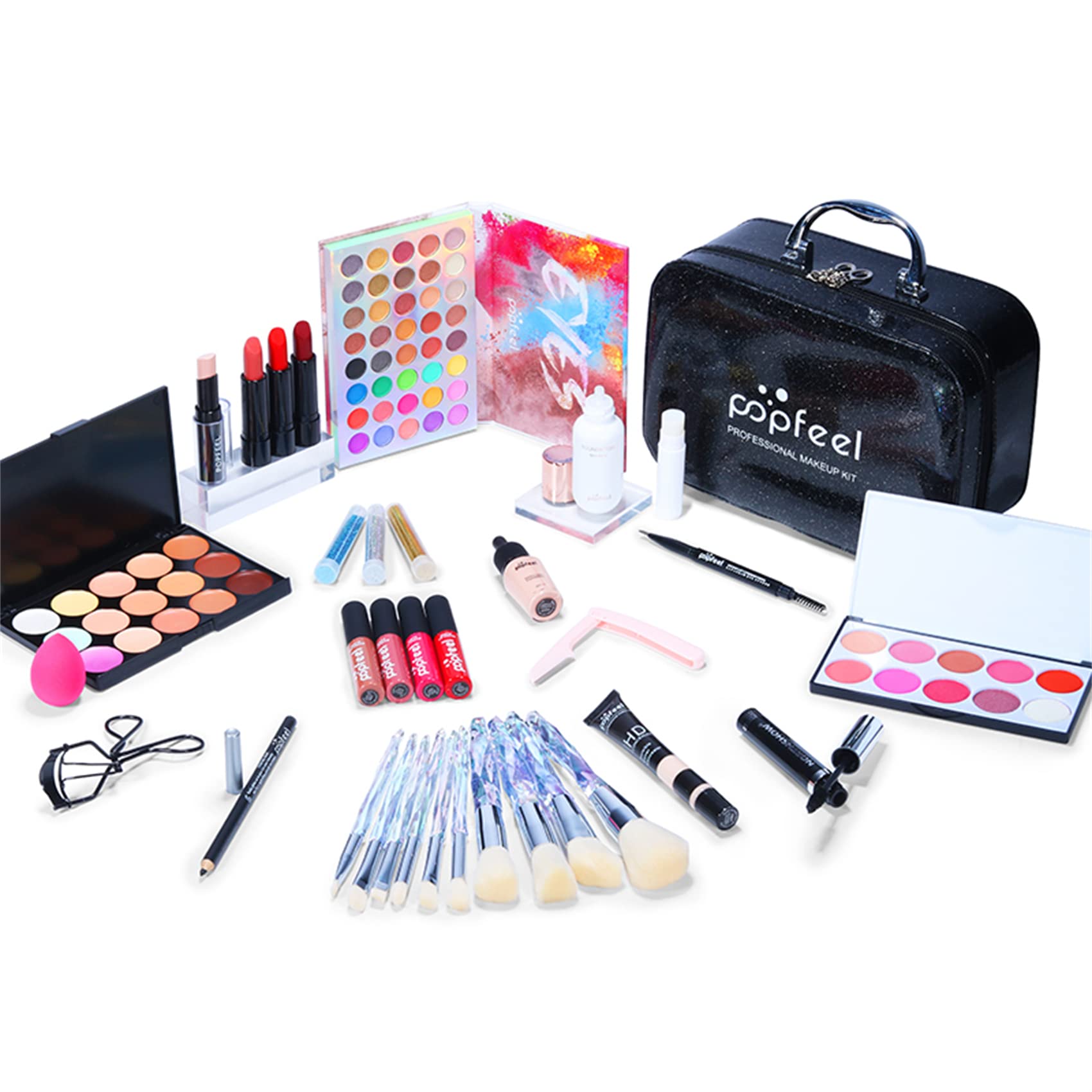 MolPafe All-in-one Professional Makeup Set for Beginners or teen girls, Cosmetic-Gift for Women -Include Makeup Brush Set, Eyeshadow Palette, Eyebrow Pencil, Mascara, Concealer, Lip Gloss Set -014