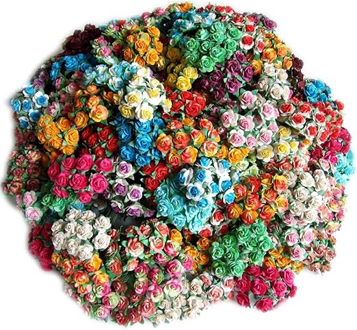 Icrafy Assortis 100 Petits Rose Mulberry Papier Fleur