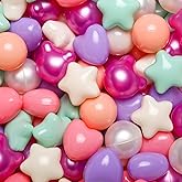 Star Ball Pit Balls with Bear and Heart Shape, for Toddlers Babies Kids Playpen Pool Puppy Dog Cat Play, 50 200