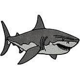 Great White Shark Embroidered Iron-on Patch