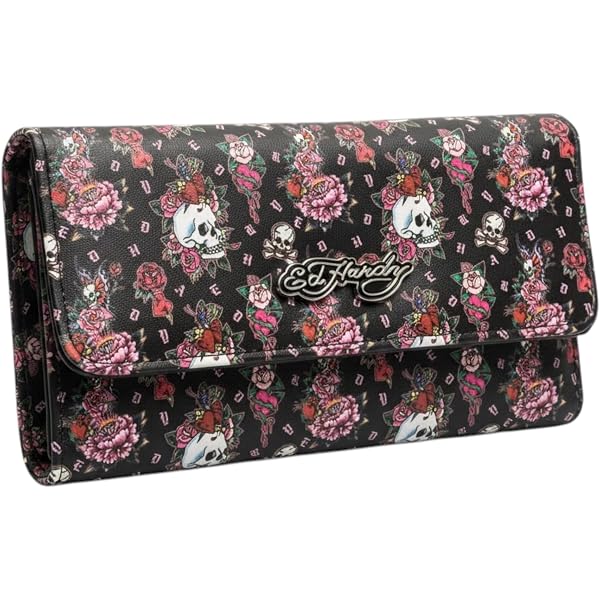 Amazon.com: ED HARDY Women's Zip Around Wallet Wristlet with
