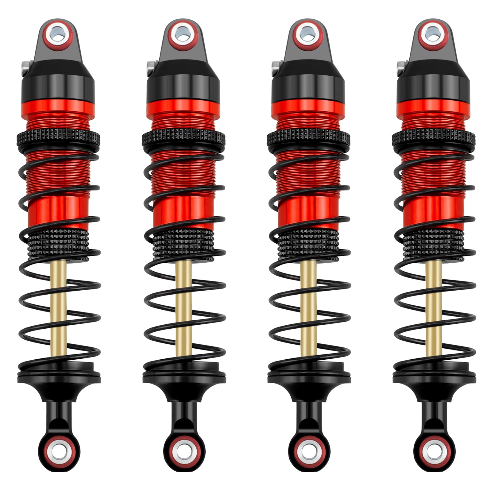 AXspeed 4pcs Shock Kits Aluminium Shock Absorber Dampers for 1/16 TRX Mini Maxx RC Car (Black & Red) โ image 1
