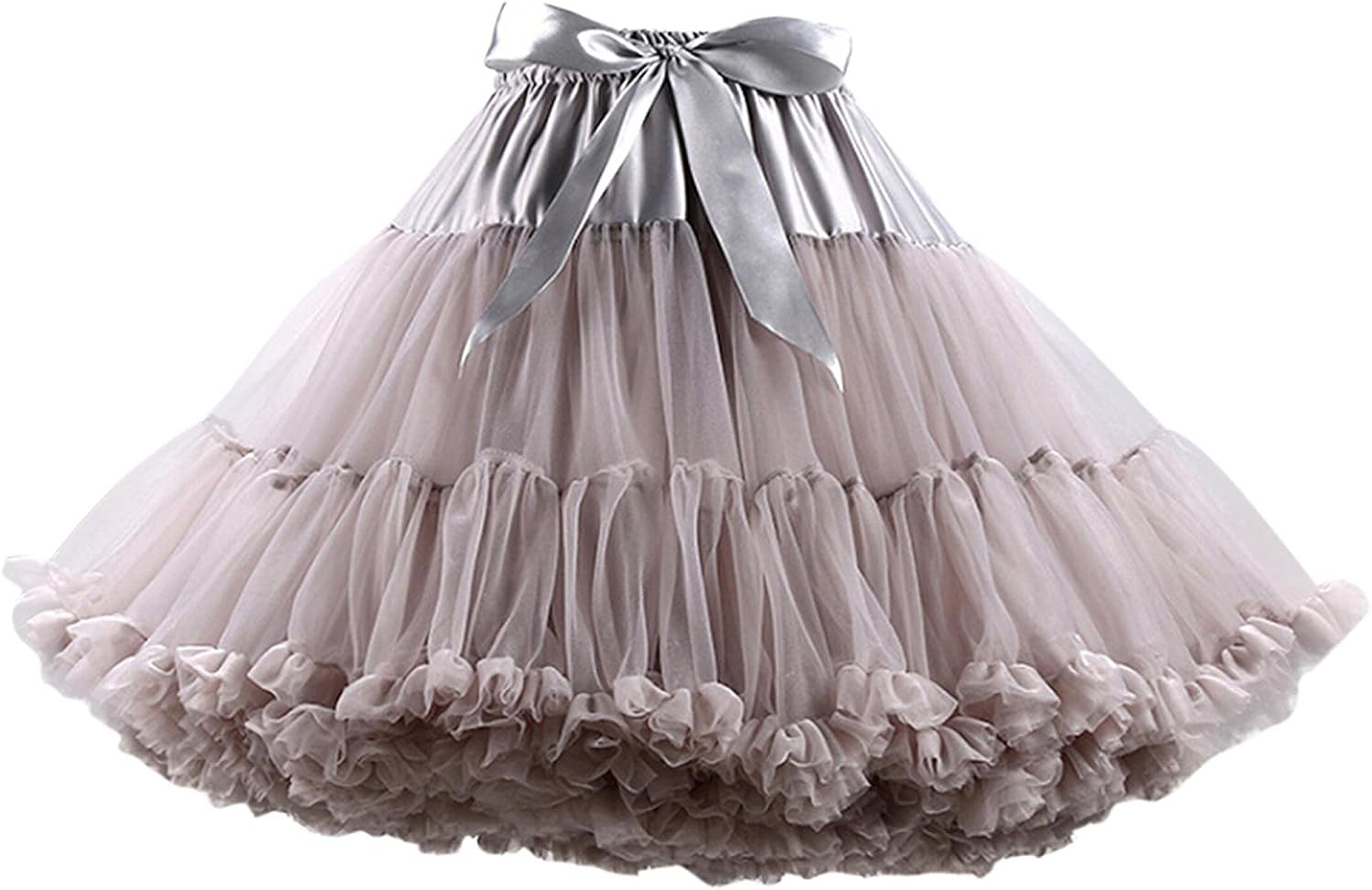 FOLOBE Women's Soft Puffy Tulle Petticoat Costume Ballet Dance Short Tutu Skirts Multi-Layer: Clothing