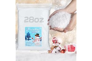 Biggun 28Oz Water-Free Fake Snow Christmas Village Decorations, Lifelike Fire-Resistant Dry Faux Snow for Winter Wonderland Decorations