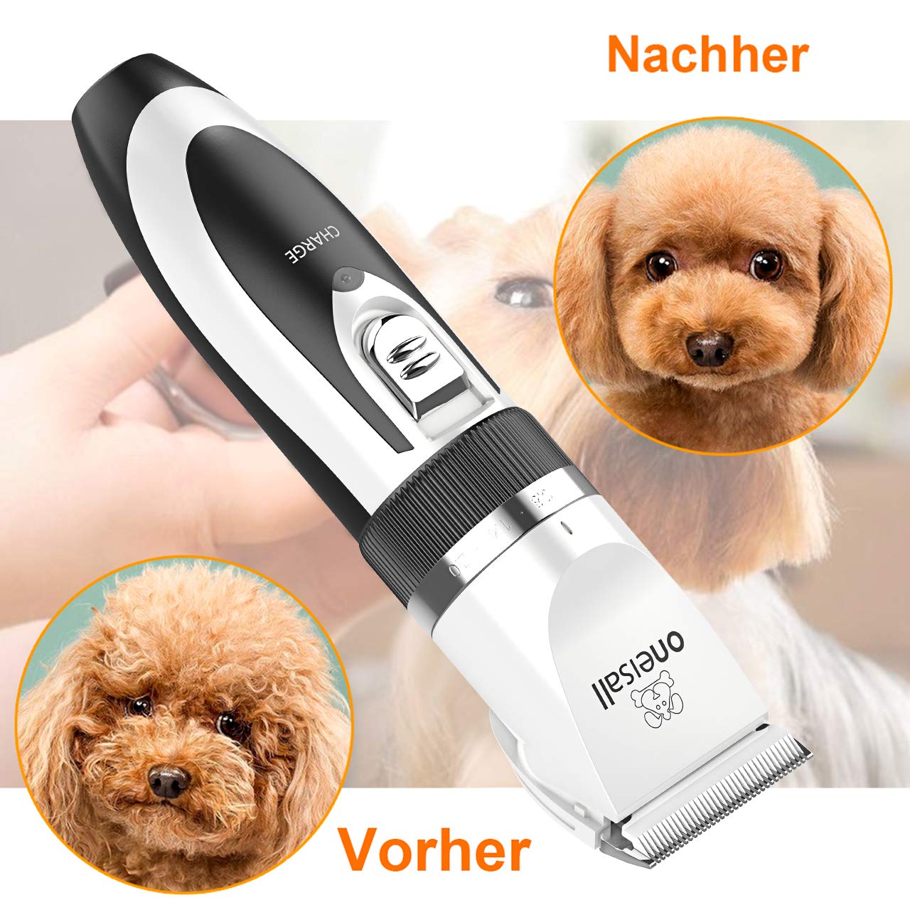 ONEISALL Tierhaarschneidemaschine Hundeschermaschine Schermaschine Hund