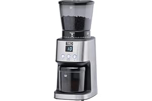 Tru Conical Burr Coffee Grinder - 30 Grind Settings, Adjustable Grind Time & Digital Countdown - 20 Ounce Capacity