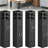 IRENPORU 4 Pack Carbon Steel Dorm Bed Riser 3.15" Diameter Metal Bed Riser for Square Wooden Bed Frame, College Bed Riser Adjust to 3.2", 5.1", 8.1" or 11.2" Height (for Bed Leg 2.3-3.1")