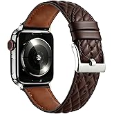 Leather Apple Watch Band Women, Slim Dressy Replacement Strap Compatible with Apple Watch Series 11-1 SE Ultra 3-1, 38mm 40mm 41mm 42mm 44mm 45mm 46mm 49mm