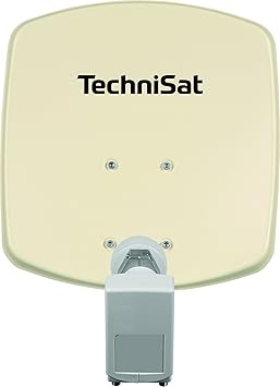 TechniSat DIGIDISH 33 Satellitenschüssel, 33 cm Sat-Anlage mit Wandhalterung und Universal Twin-LNB (Zwei Teilnehmer) beige