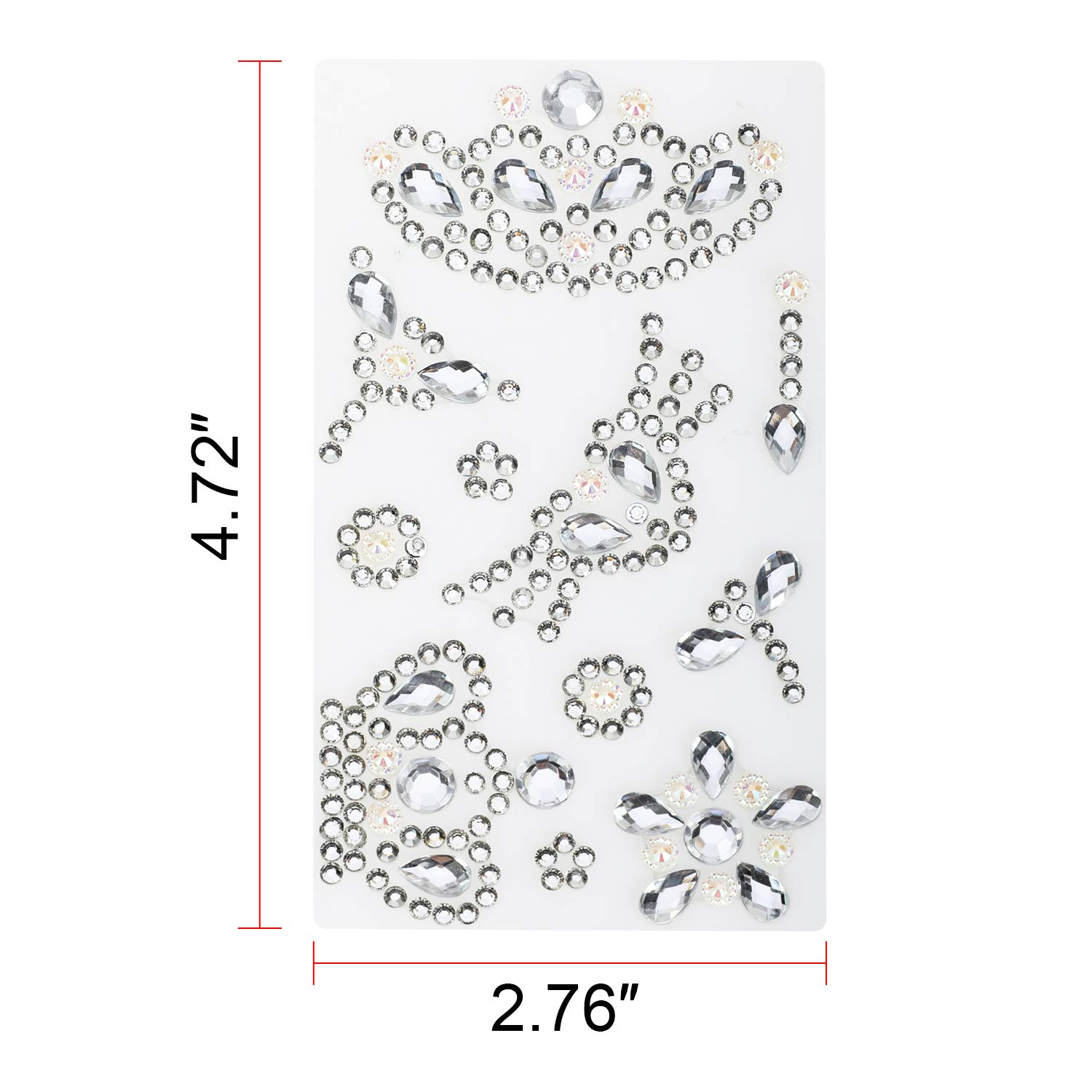 Pack De 635 Pierres à Paillettes Autocollantes, Strass Multicolores