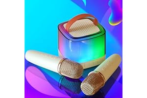 PROLPINGS Karaoke Machine for Adults and Kids,Portable Karaoke Machine with 2 Wireless Bluetooth Microphones Best Birthday Gift Meetings, Parties with Carrying Handle/Echo/Vocal Cut,Support TF/USB/AUX