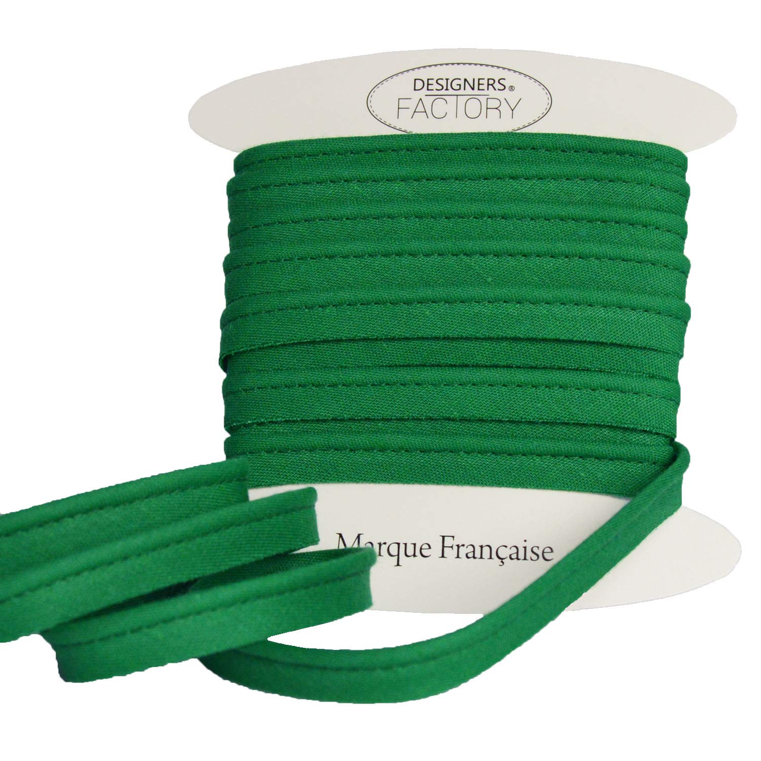 Cotton flanged Insert Piping Cord - Available in Several Colours and Two Sizes - Flanged Piping Cord for Cushions (Pine Green, By 5 Meters)