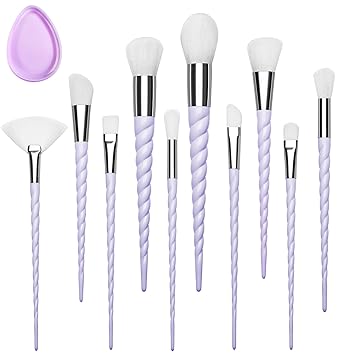 Start Makers Synthetic Fiber Unicorn Makeup Brush Kit with Spiral Handle