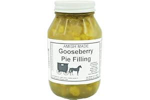 Amish Buggy Ready To Use Pie Filling and Topping 32 oz. Jar (Gooseberry 1-Jar)