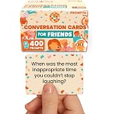 400 Conversation Cards for Friends - Get to Know You Game Teens &amp; Adults | Funny, open-ended question cards to spark laughter, stories, and deeper friendships at game night and hangouts; 2.5" x 1.75"