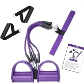 Pedal Resistance Band, 4-Tube Elastic Pull Rope, Sit-up Equipment, Yoga Strap Bodybuilding Expander, Exercise Bands, Fitness Equipment for Abdomen, Waist, Arm, Leg Stretching Slimming Training