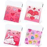 Jagrove 100PCS Cellophane Bags 4X4 Inch Clear Self Sealing Goodie Candy Cookie Treat Bags for Valentine’s Day Wedding Gifts Holiday Party Supplies