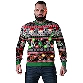 LED Ugly Christmas Sweater for Women, Unisex Men Xmas Pullover with Light for Party Festive Xmas Festive Brights X-Large