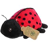 Aurora Eco Nation Eco Softies 6" Ladybug Responsibly Made Stuffed Animal | Fabric made from recycled plastic bottles with embroidered eyes