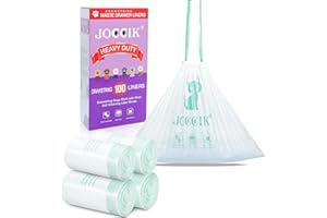 JOCCIK Drawstring Litter Box Liners Compatible with Robot, Heavy Duty Self-Cleaning Litter Boxes Waste Drawer Liners Replacement Bags (100pcs)