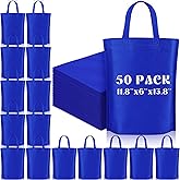 Windyun Reusable Grocery Bags Large Non Woven Shopping Bags with Handle Foldable Portable Tote Carryall Bulk 11.8x6x13.8 Inch