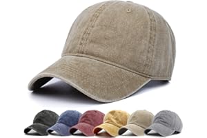 HH HOFNEN Men Women Washed Distressed Twill Cotton Baseball Cap Vintage Adjustable Dad Hat