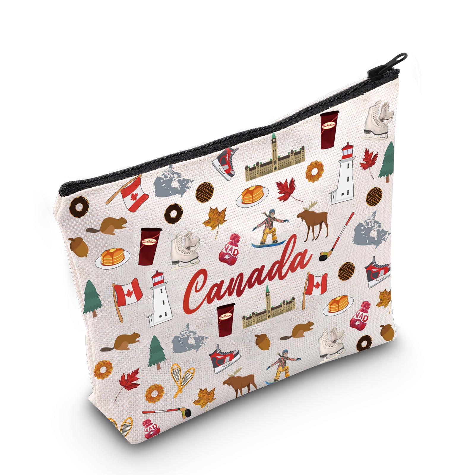 MYSOMY Canada Gift Canada Makeup Bag Canada Trip Toiletry Bag Canada Travel Bag Canadian Maple Leaf Makeup Zipper Pouch Bag (UK Canada Bag)