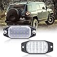 LED License Plate Lights Compatible w/ 2007-2014 To'yota FJ Cruiser, 91-97 FJ80 Land Cruiser, OEM Led Number Lamps Replacement Canbus Error Free 6000K Xenon White Led Rear Tag Light Kit