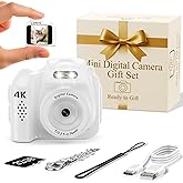 FLATIC Mini Keychain Camera –4K Mini Camera with 32GB Card & Elegant Gift Box, Mini Retro Camera for Kids & Adults, Collectible Vintage Camera Gift for Travel Camp Snap